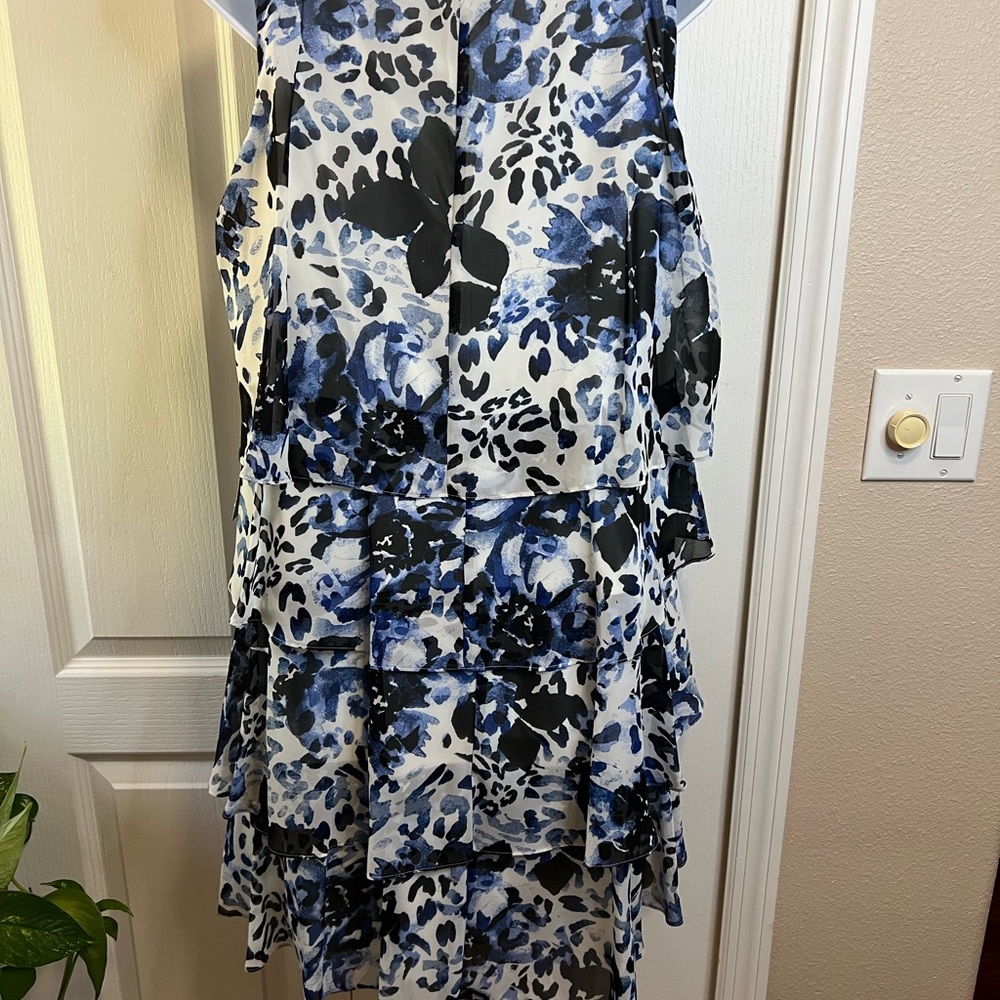 NWT SL Fashions Blue, Possibly Black and White and Dress - Picture 3 of 5